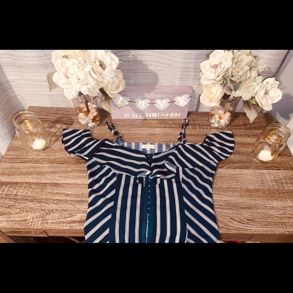 Blue and white stripped top